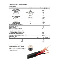 CABO CCTV RG59 +2X0.55mm (1MT)