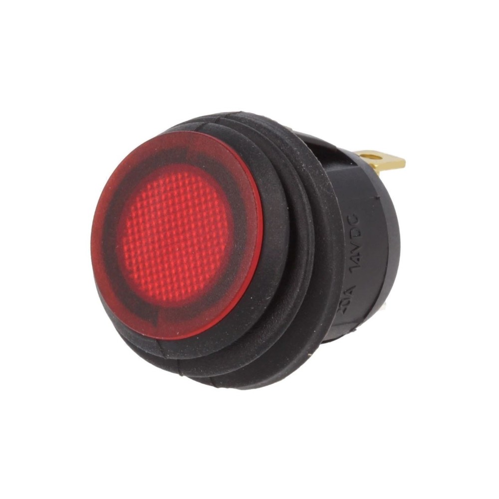 INTERRUPTOR SPST OFF-ON 20A 14VDC IP65 VERMELHO