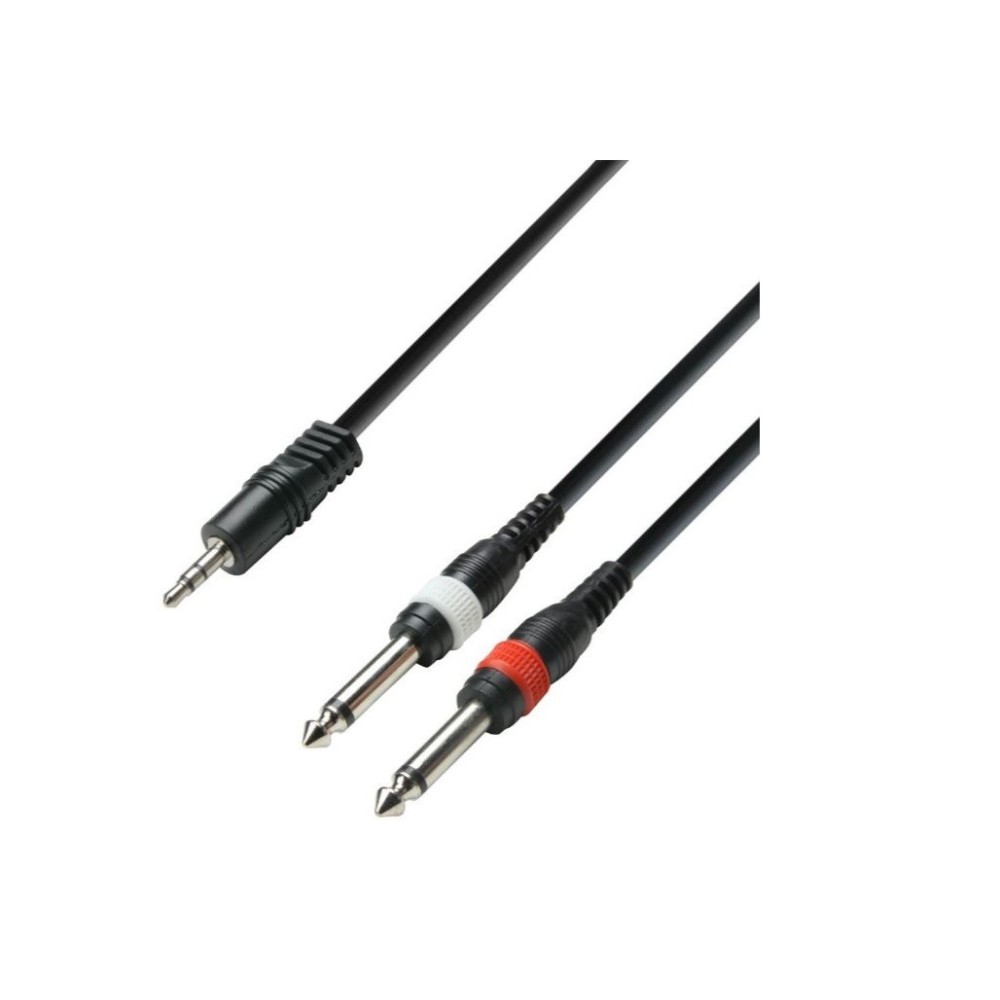 EXTENSAO JACK 3.5 STEREO / 2xJACK 6.3 MONO 3MTS