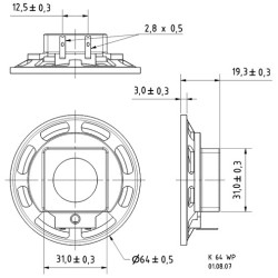 ALTIFALANTE MINIATURA 3W 50 Ohm 64MM IP65