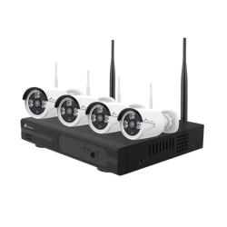 KIT 4 CAMERAS POE WI-FI COM NVR 8 CANAIS PLUG & PLAY + HDD 1TB