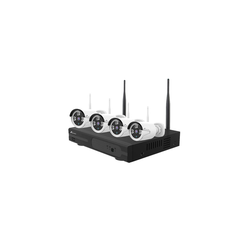 KIT 4 CAMERAS POE WI-FI COM NVR 8 CANAIS PLUG & PLAY + HDD 1TB
