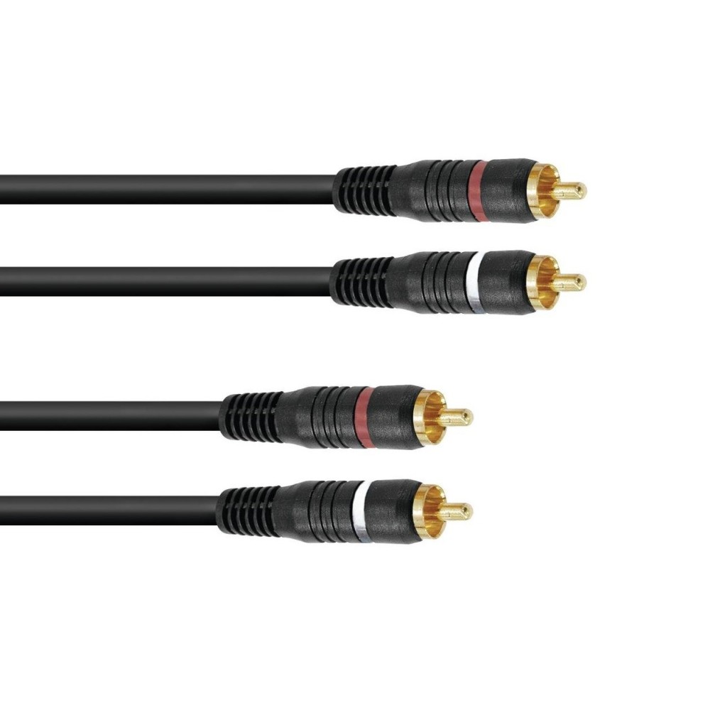 EXTENSAO 2 RCA MACHO MACHO DOURADO 0.6MT
