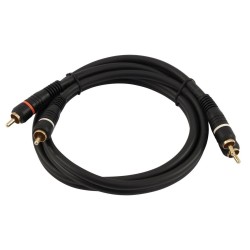 EXTENSAO 2 RCA MACHO MACHO DOURADO 0.6MT