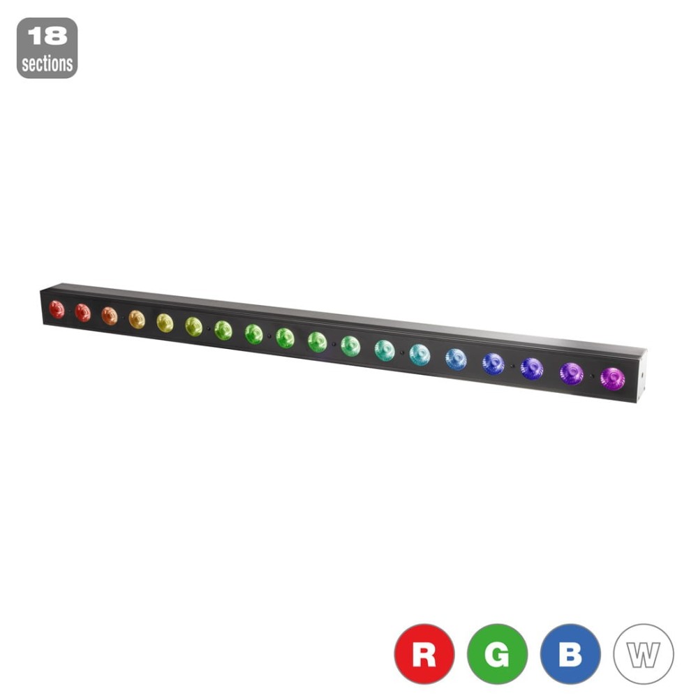 BARRA LEDS RGBW 18X4W PIXEL 8-76CH DMX
