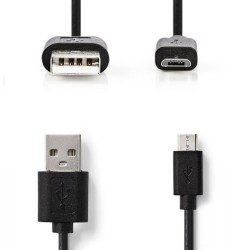CABO USB-A 2.0 MACHO PARA MICRO USB-B MACHO 5MTS