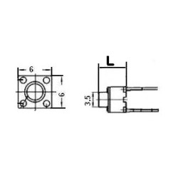 PULSADOR VERTICAL 6X6mm L:6.0MM