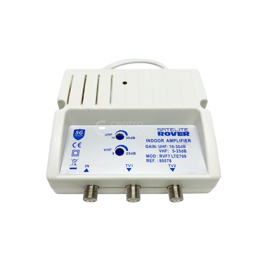 AMPLIFICADOR PARA VIVENDA VHF/UHF 5G 2 SAIDAS
