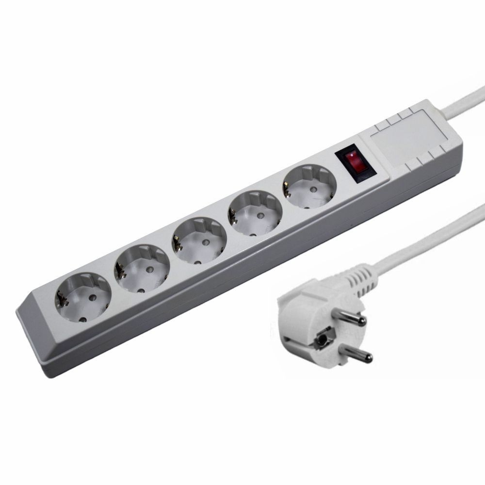 EXTENSAO CORRENTE SCHUKO 5 VIAS +INTERRUPTOR +PROTEÇÃO PICOS 1.8MT