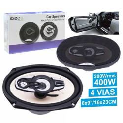CONJUNTO 2 COLUNAS AUTO 4 VIAS 400W 6X9" IBIZA