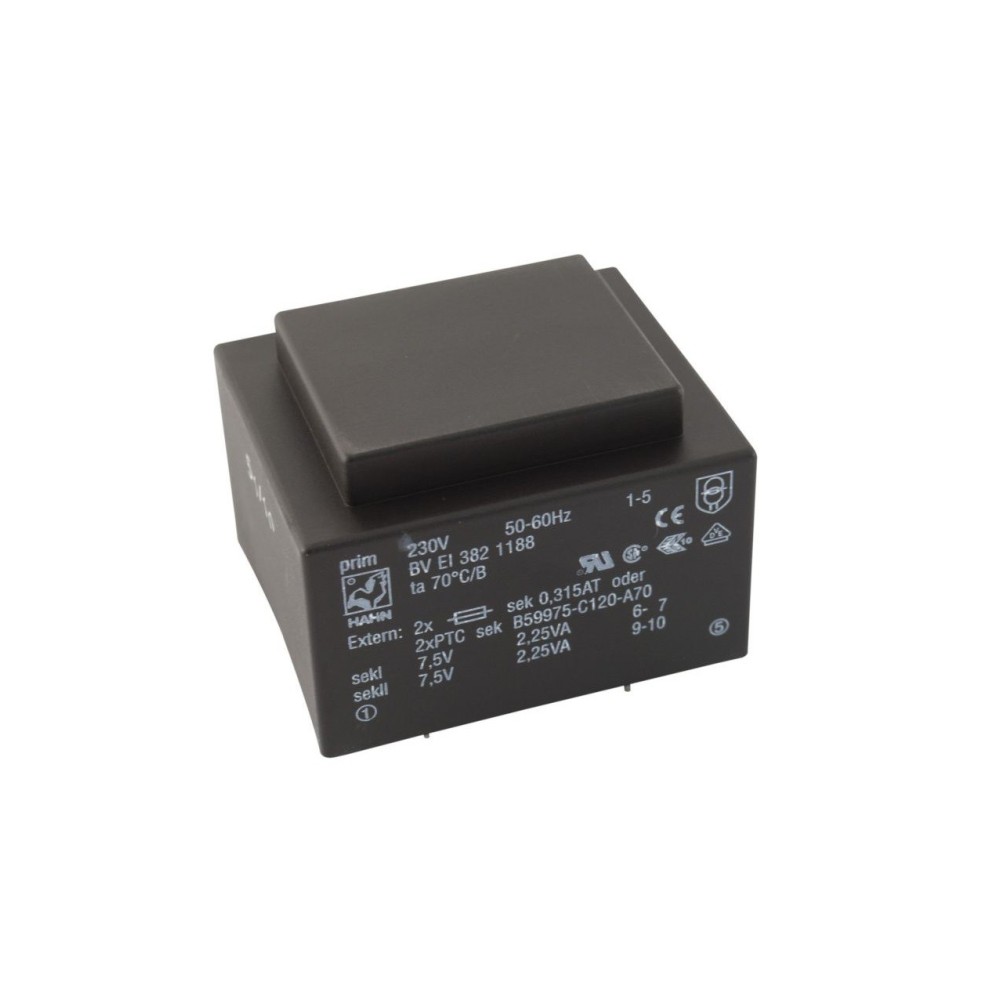 TRANSFORMADOR ENCAPSULADO 230VAC 2X7.5V 4.5VA