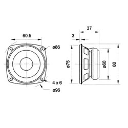 ALTIFALANTE 8 OHM 10W Ø96X37mm