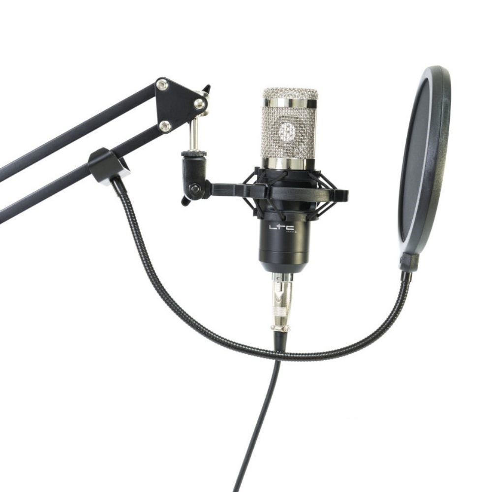 MICROFONE ESTUDIO COM SUPORTE ARTICULADO E ANTI-POP