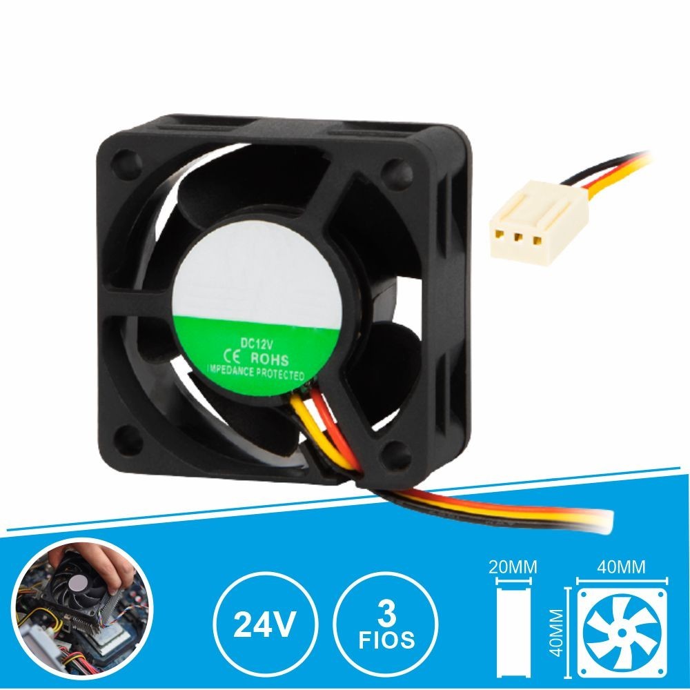 VENTILADOR 24VDC 3 FIOS 40X40X20mm