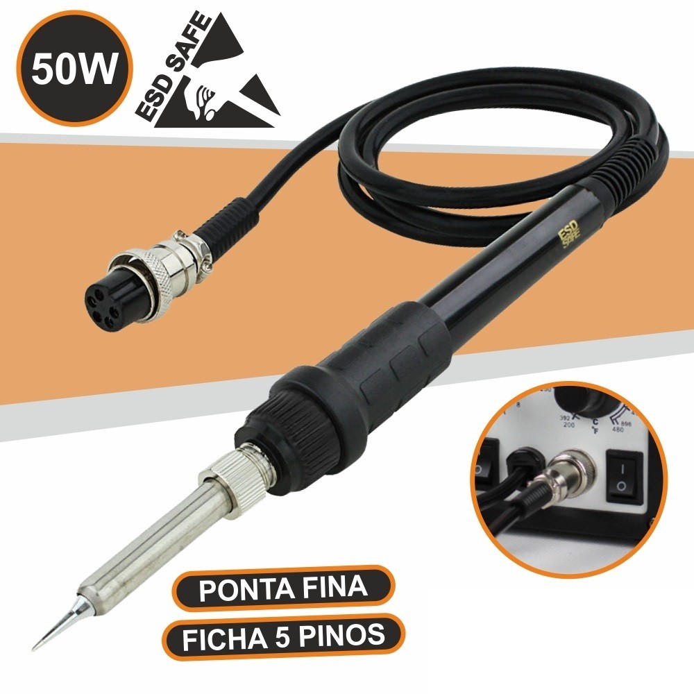 FERRO SOLDAR 50W PARA ESTACOES SOLDAR FICHA 5P