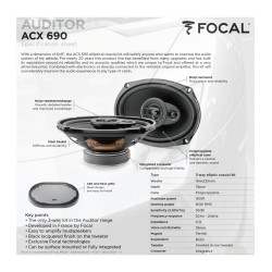 FOCAL AUDITOR ACX-690 COLUNAS AUTO 2 VIAS