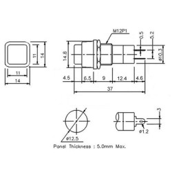 INTERRUPTOR ON-OFF QUADRADO PLASTICO VERDE