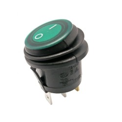 INTERRUPTOR DPST 2 POSICOES OFF-ON 6.5A 250V IP65 VERDE