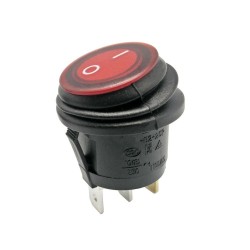 INTERRUPTOR DPST 2 POSICOES OFF-ON 6.5A 250V IP65 VERMELHO