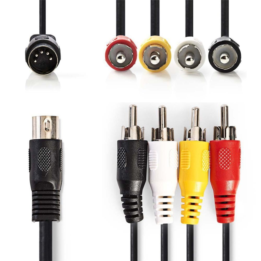 EXTENSAO DIN 5P MACHO / 4 RCA MACHO 1MT EXTENSAO DIN 5P MACHO / 4 RCA MACHO 1MT