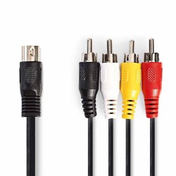 EXTENSAO DIN 5P MACHO / 4 RCA MACHO 1MT