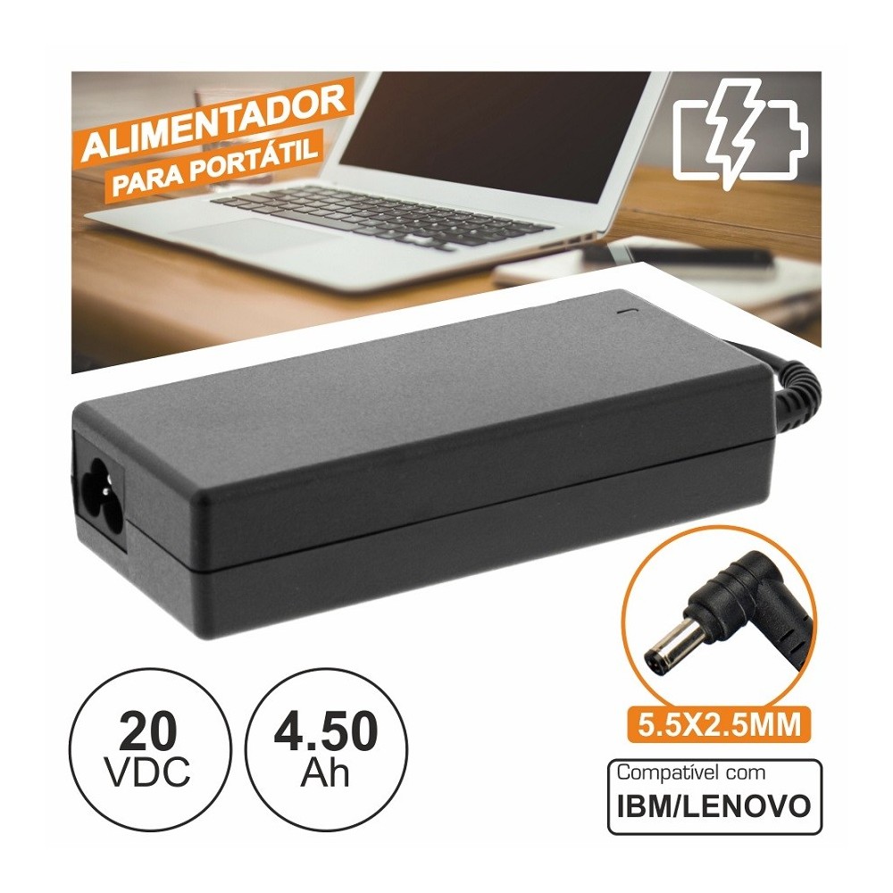 ALIMENTADOR PC LENOVO 90W 20V 4.5A 5.5x2.5mm