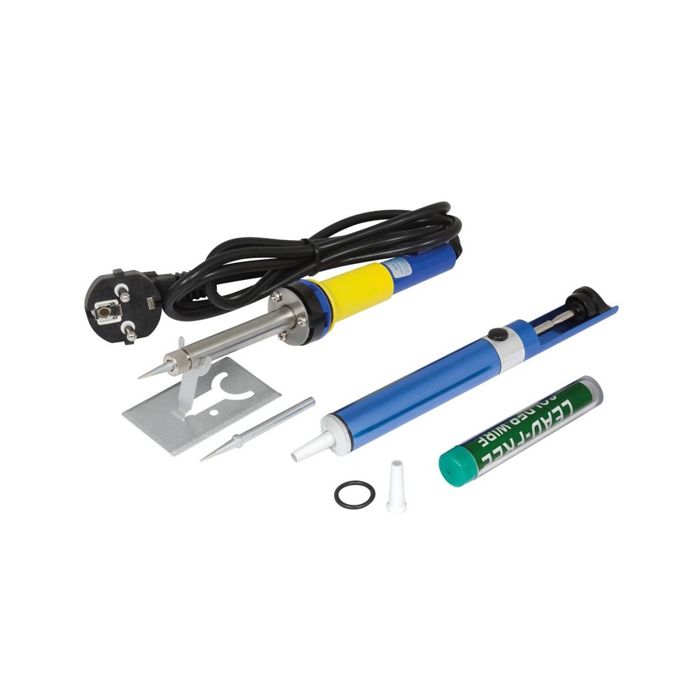 KIT FERRO SOLDAR + DESSOLDADOR + SUPORTE + SOLDA