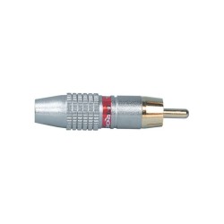 FICHA RCA MACHO METAL PROEL VERMELHA