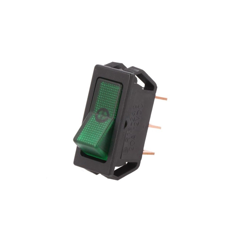 INTERRUPTOR BASCULANTE LUMINOSO 1C/2P 20A/12VDC VERDE