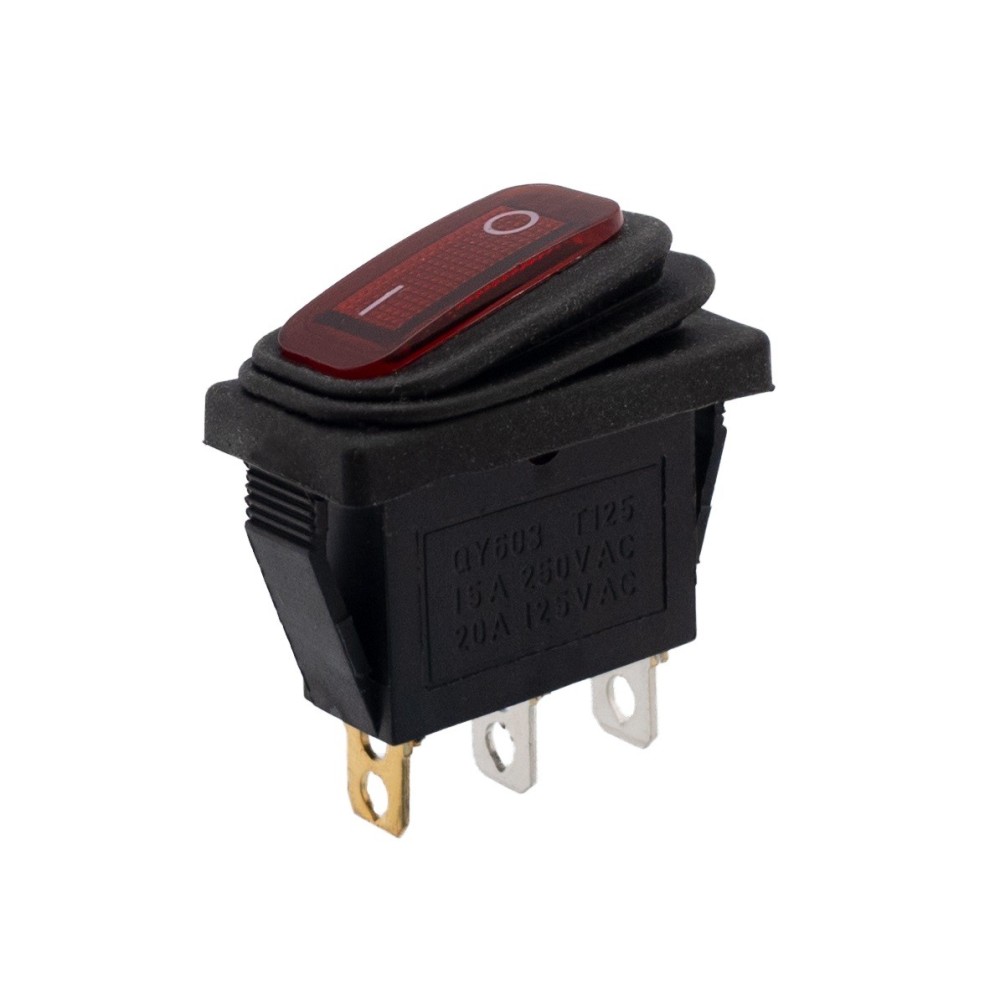 INTERRUPTOR BASCULANTE 1C/3P 15A/250V ESTANQUE LUM. VERMELHO INTERRUPTOR BASCULANTE 1C/3P 15A/250V ESTANQUE LUM. VERMELHO