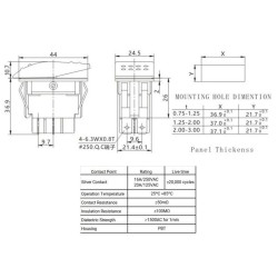 INTERRUPTOR BASCULANTE AUTOMOTIVO LUMINOSO 20A/12VDC VERMELHO