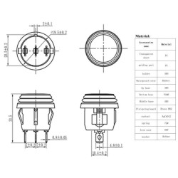 INTERRUPTOR SPST ON-OFF-ON 6A 250V IP65 PRETO