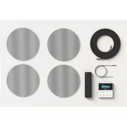 FONESTAR KS-WALL-4 KIT AMPL. COM COMANDO USB/FM/BT 4xCOLUNAS 6"