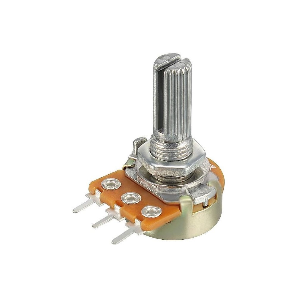 POTENCIOMETRO MINIATURA METAL VEIO ESTRIADO 5K VEIO 6mm