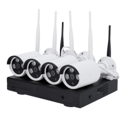 KIT 4 CAMERAS RJ45/WI-FI C/ NVR 4 CANAIS PLUG & PLAY