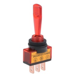 INTERRUPTOR ALAVANCA LONGA ON-OFF C/LUZ VERMELHA 12V 20A