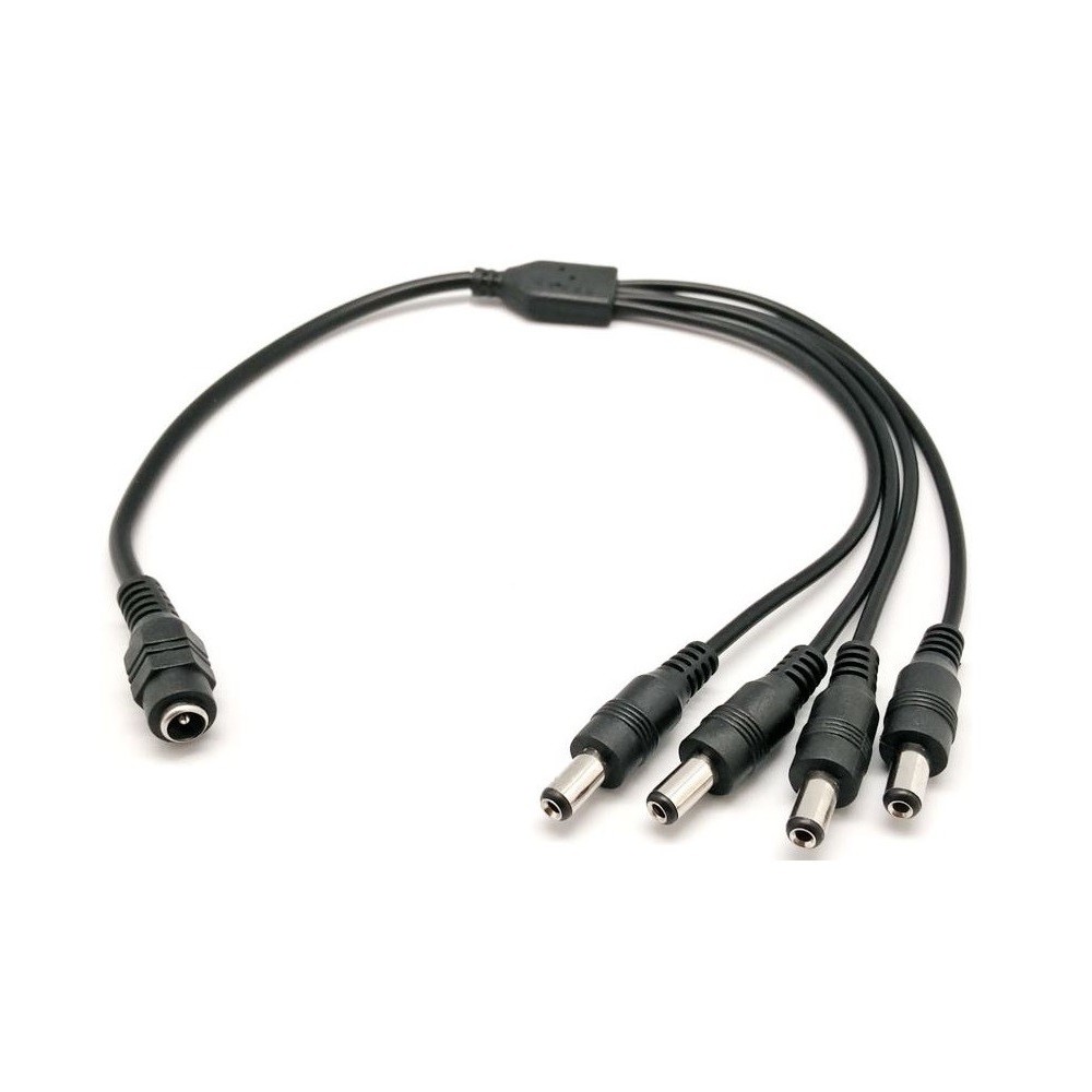 CABO 1 FICHA DC FEMEA / 4 FICHAS DC MACHO 5.5X2.1mm