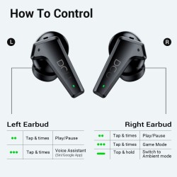 AURICULARES BLUETOOTH COM CANCELAMENTO RUIDO PRETOS DCU