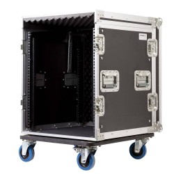RACK COM 3 TAMPAS E RODAS 12U MIX +10U PROEL