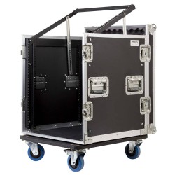 RACK COM 3 TAMPAS E RODAS 12U MIX +10U PROEL