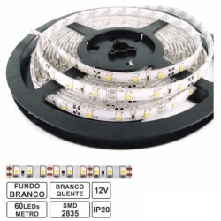 FITA 300 LEDS BRANCO QUENTE IP20 12VDC (1MT)