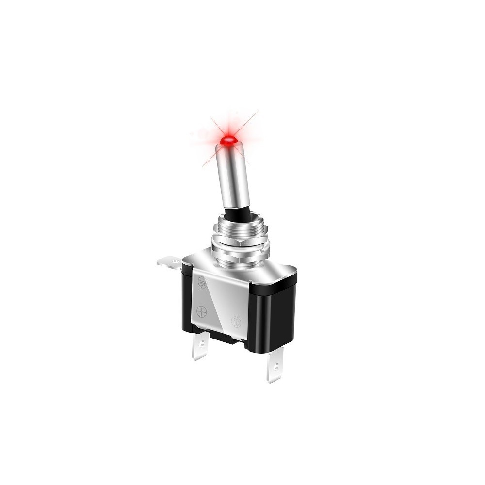 INTERRUPTOR ALAVANCA ON-OFF 12V 20A C/ LUZ VERMELHA