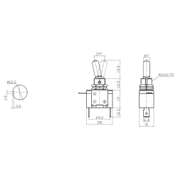 INTERRUPTOR ALAVANCA ON-OFF 12V 20A C/ LUZ VERMELHA