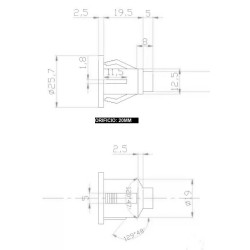 TOMADA USB 2.0 MACHO / FEMEA COM CABO 0.30cm