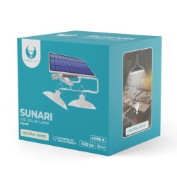 CONJUNTO 2 CANDEEIROS COM PAINEL SOLAR IP65 4500K
