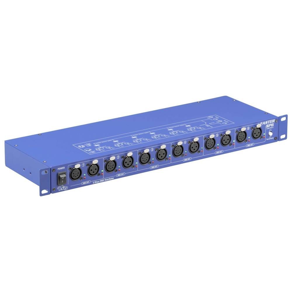SAGITTER FASTERSP6 SPLITTER 6 CANAIS DMX / BOOSTER (3/5PIN)