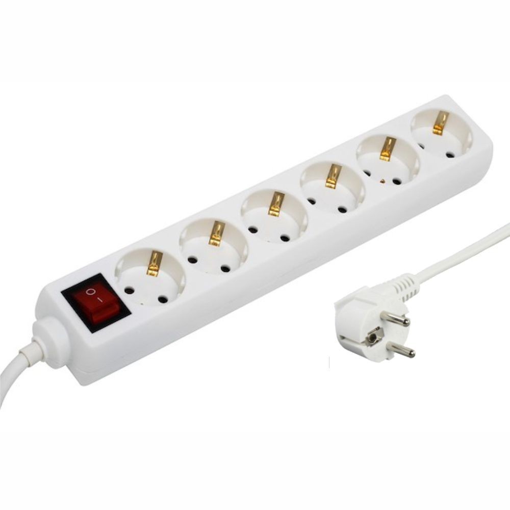 EXTENSAO COM TERRA 6V COM INTERRUPTOR 1,5MT BRANCO