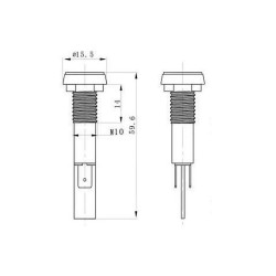 SINALIZADOR LUMINOSO 24V Ø10mm AZUL
