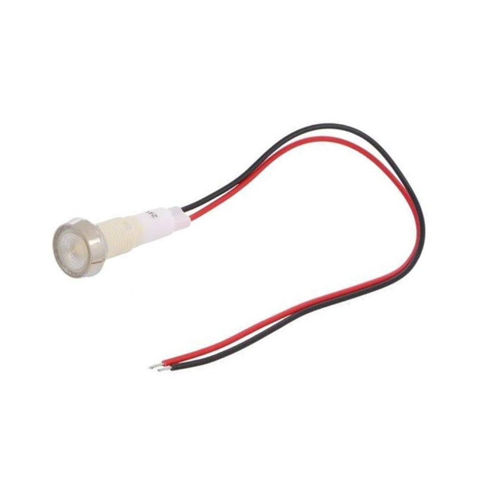 SINALIZADOR LUMINOSO 24V Ø10mm BRANCO C/ FIOS SINALIZADOR LUMINOSO 24V Ø10mm BRANCO C/ FIOS
