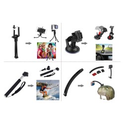 CONJUNTO ACESSORIOS P/ CAMERAS DESPORTIVAS 50 EM 1